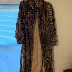 Leopard full length coat